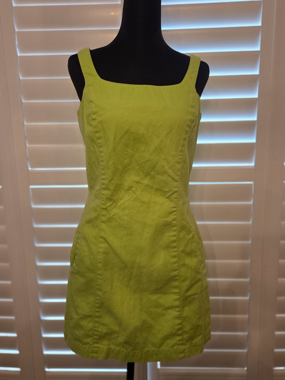 Nautica Classic Square-Neck Lime Green Tank Dress Size 4